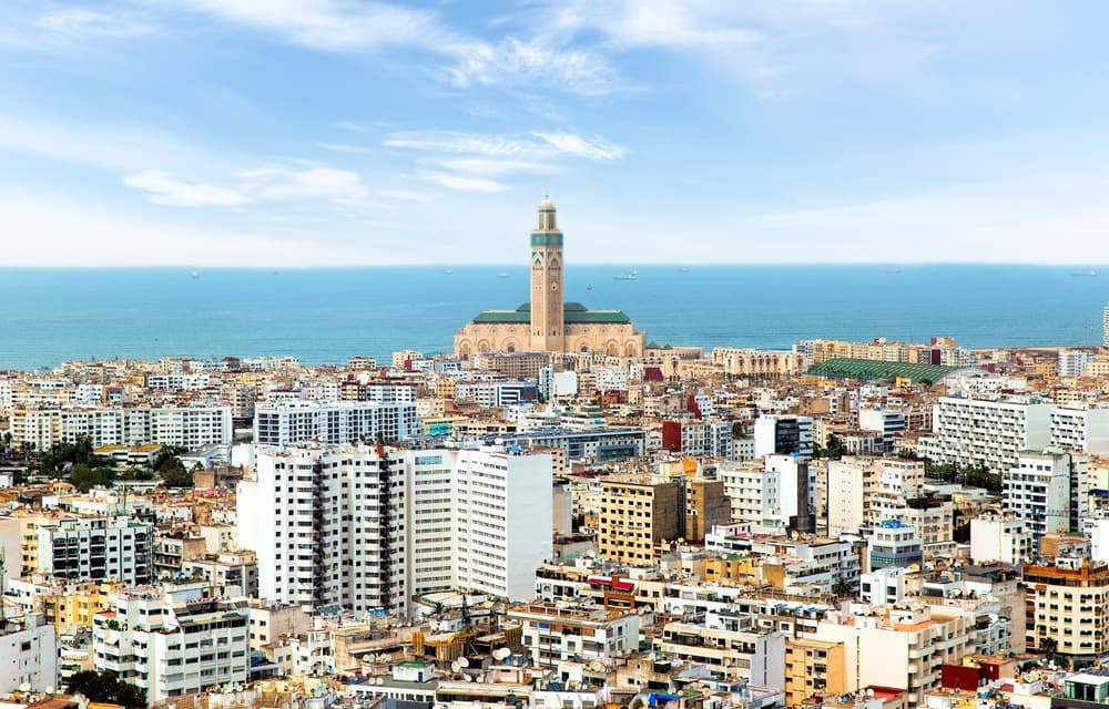 Aerial view of modern city center, Casablanca