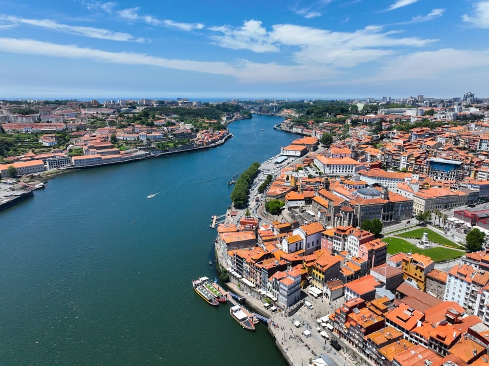 City view from the river, Foz do Douro
