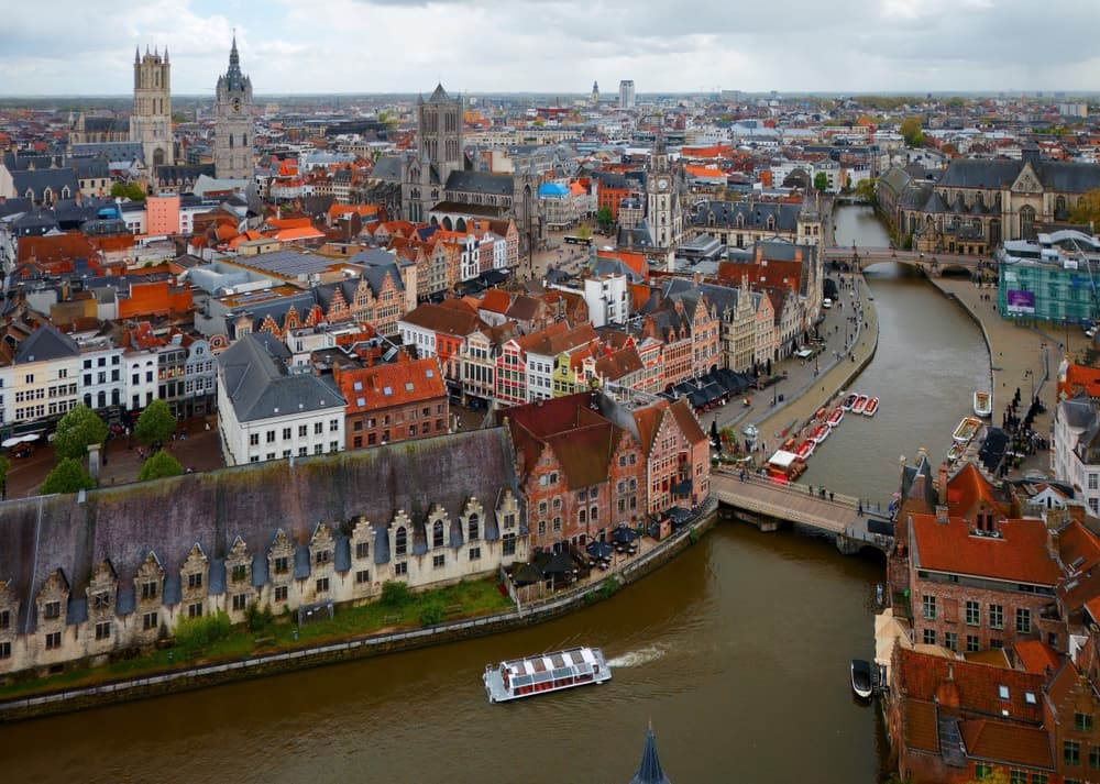 Aerial view of the city proper, Ghent