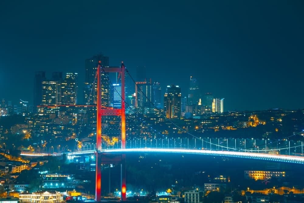 Bosphorous Bridge and downtown district, Istanbul