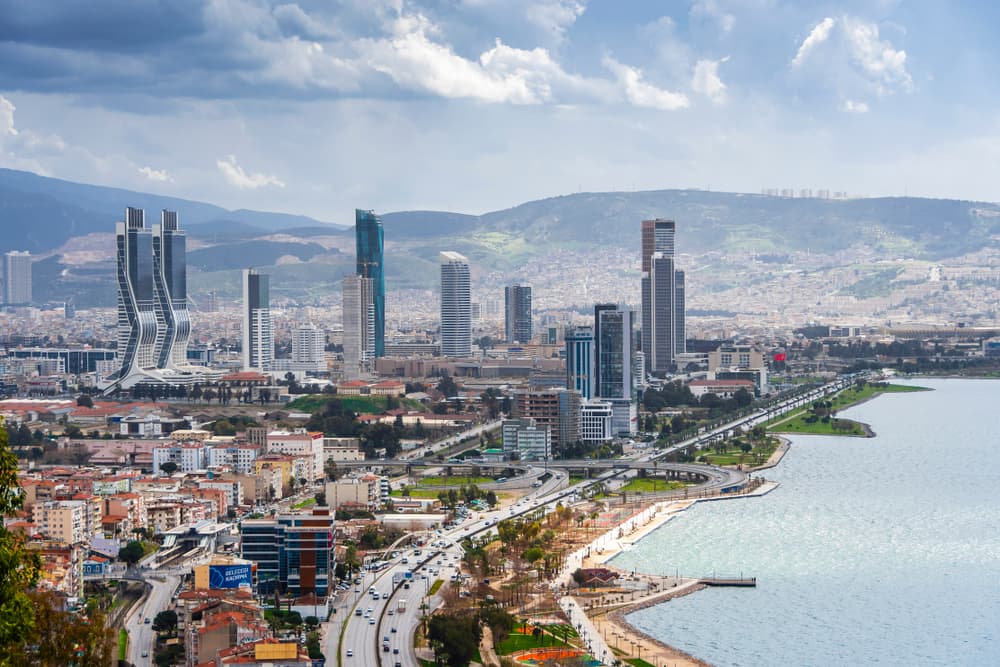 Aerial view of the downtown towers, Izmir
