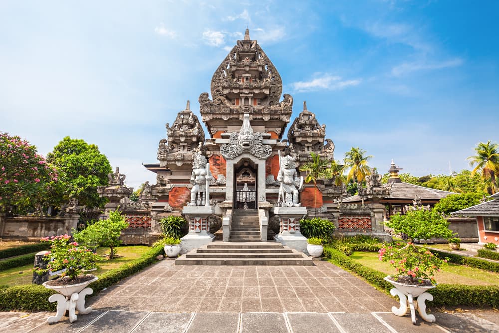 Balinese style temple with ornate architecture, Jakarta