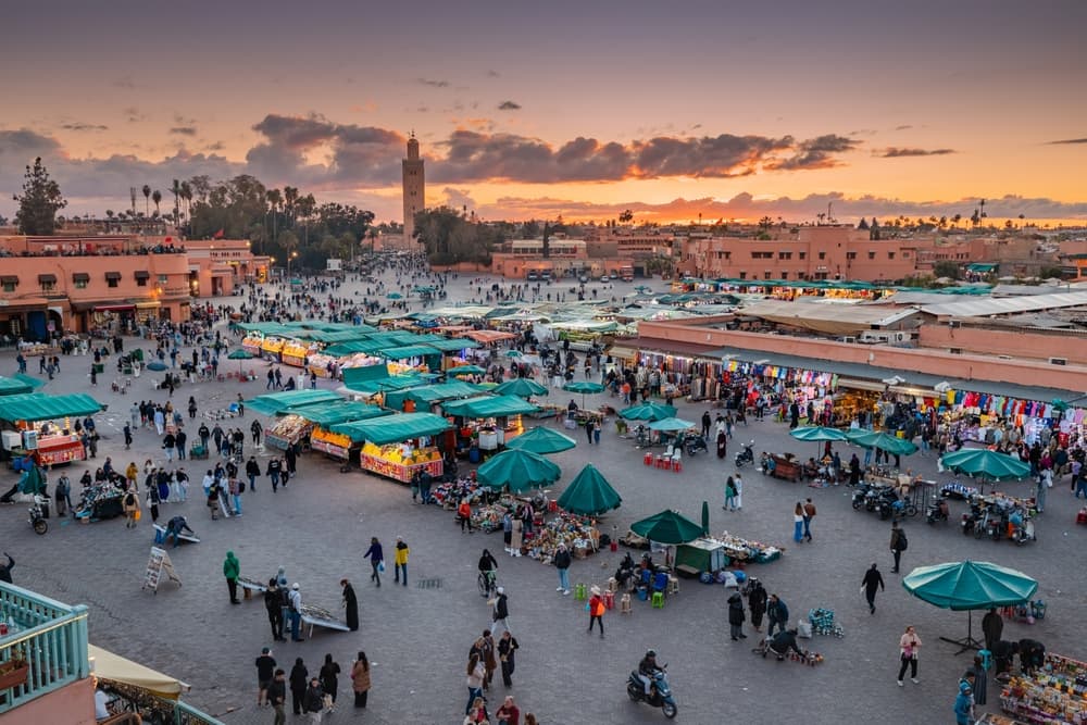 Djemaa el Fina square at sunset, Marrakech