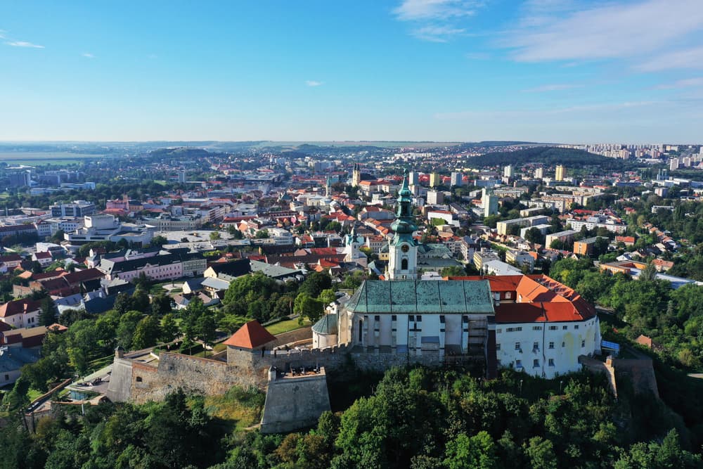 Aerial view of the city from the hilltop, Nitra