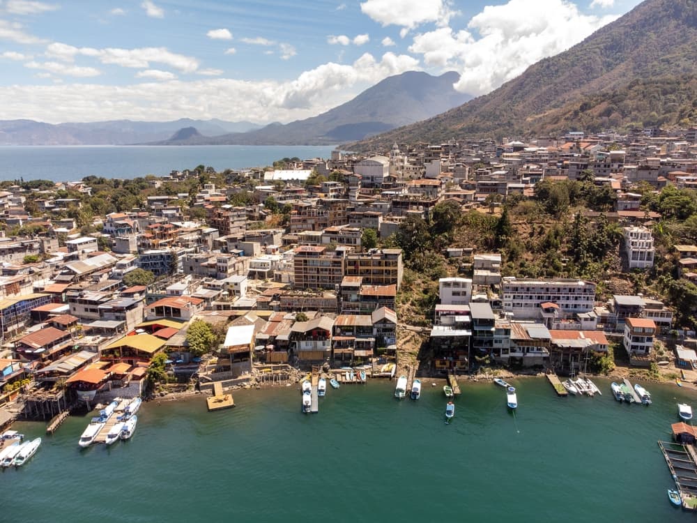 Aerial view of the greater city area, Panajachel
