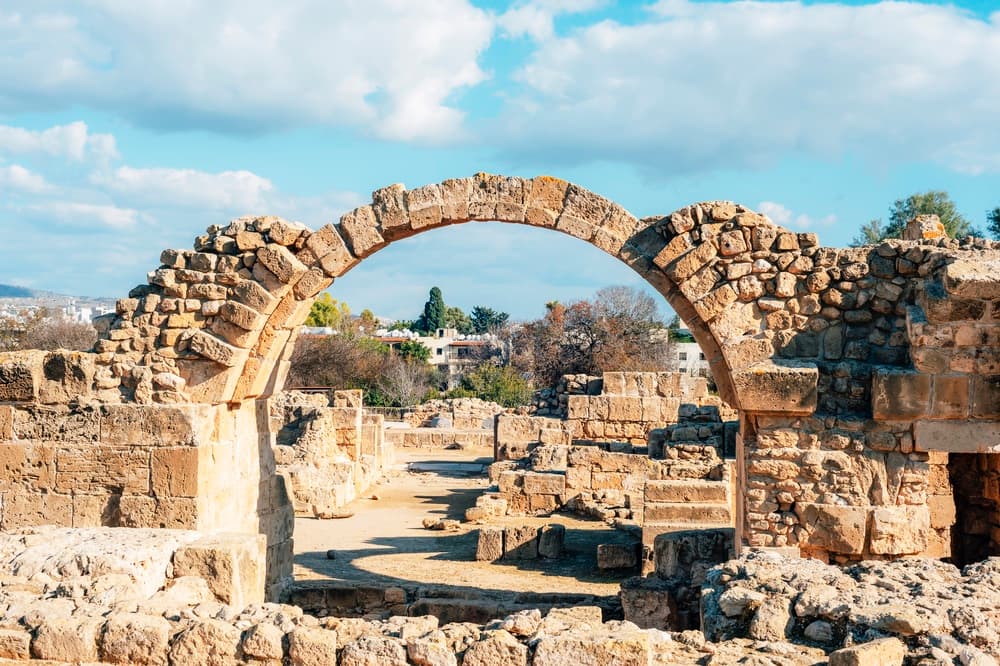 Ancient stone arches from early days of the city, Paphos