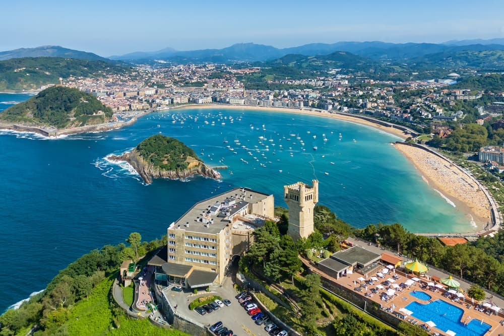 Aerial view of the bay, San Sebastian