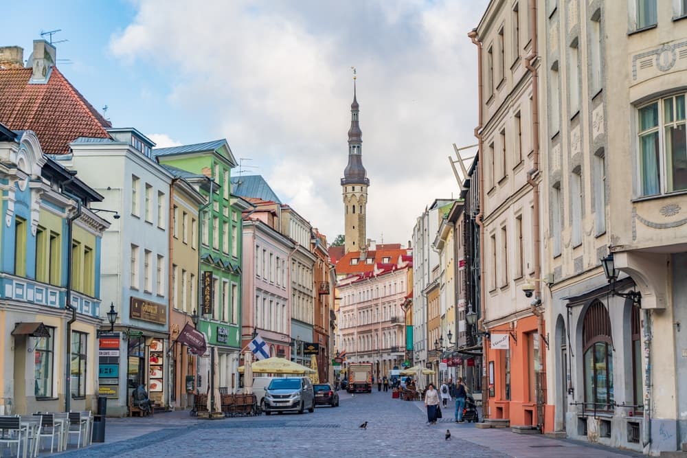 Historical housing lines city center street, Tallinn