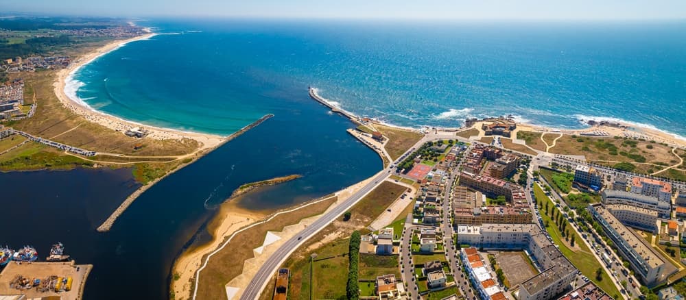 Aerial view of southern side of town, Vila do Conde