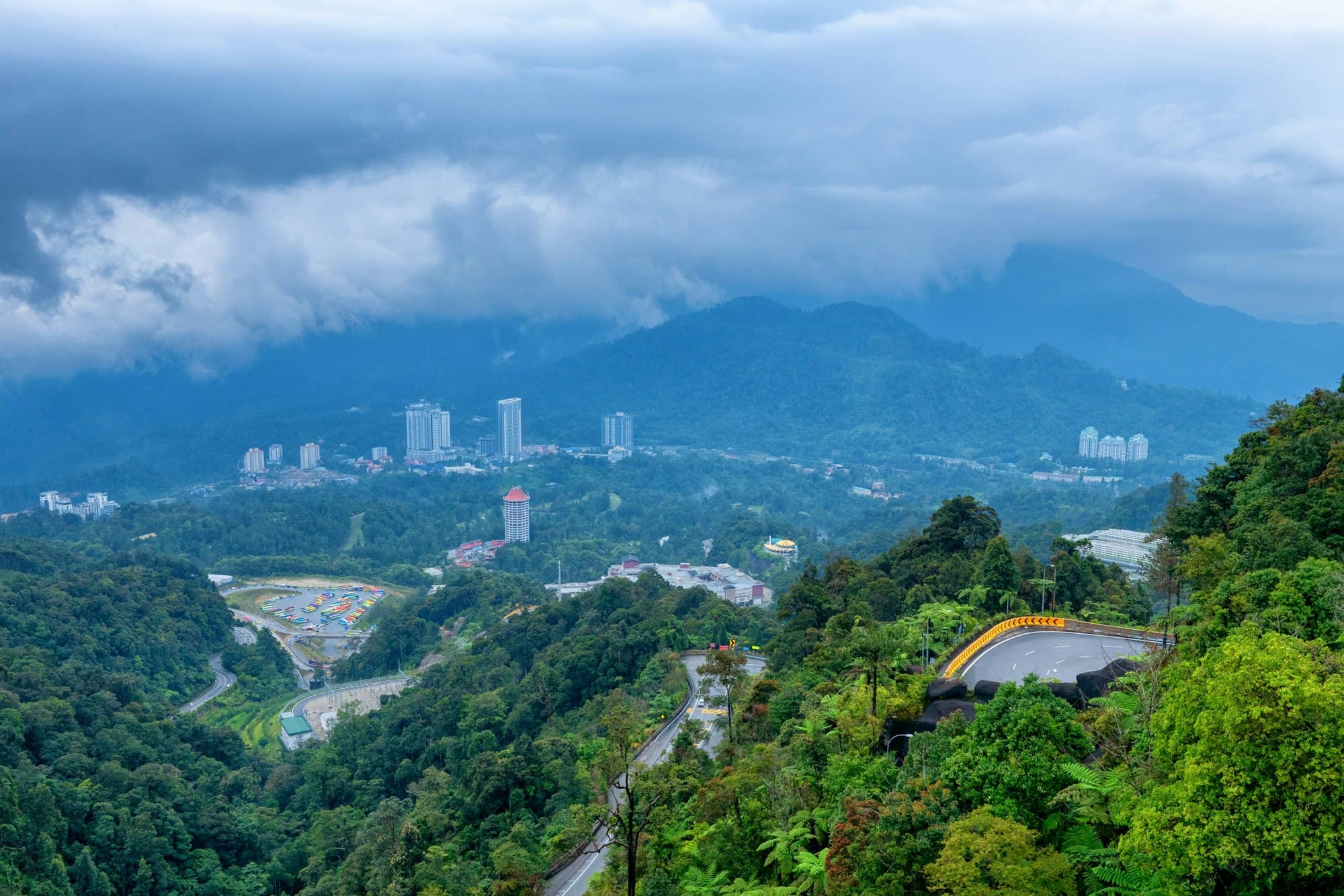 Apartment towers in the forested hills of Malaysia