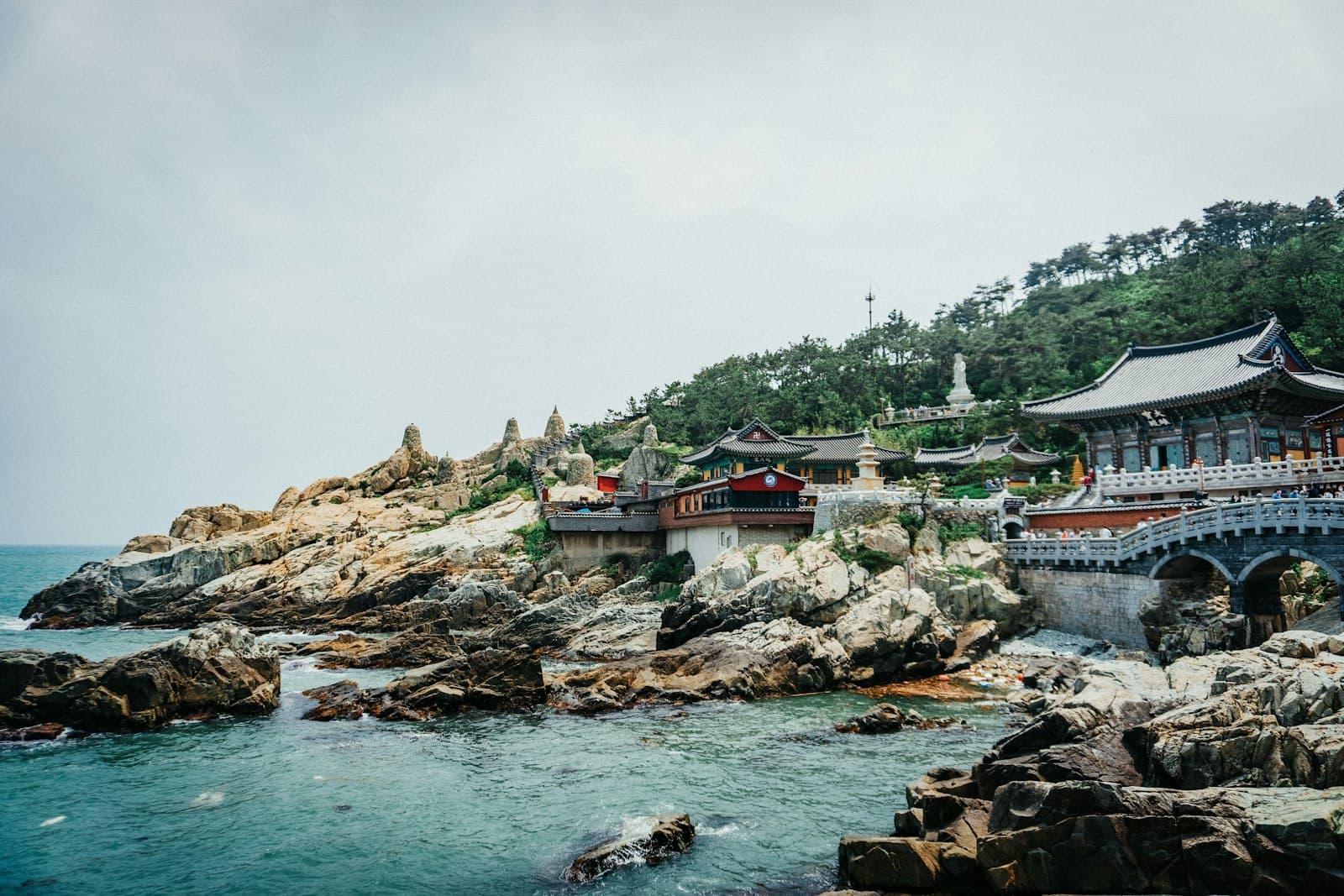 Haedong Yonggungsa temple on the rocky seashore of Busan