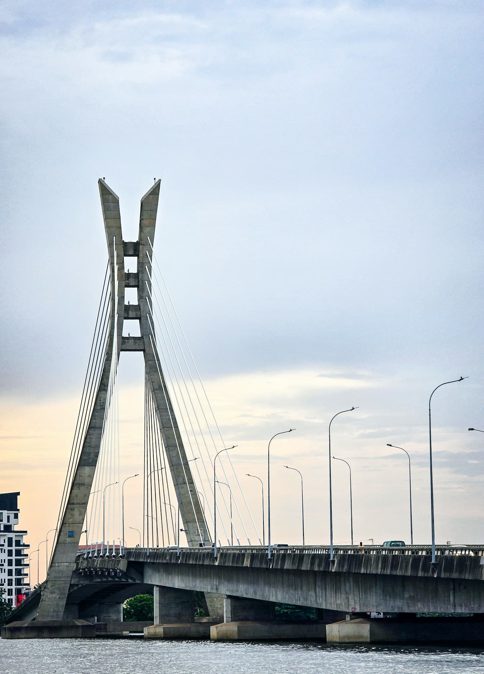The cable-stayed Lekki-Ikoyi Link Bridge over the Lagos lagoon