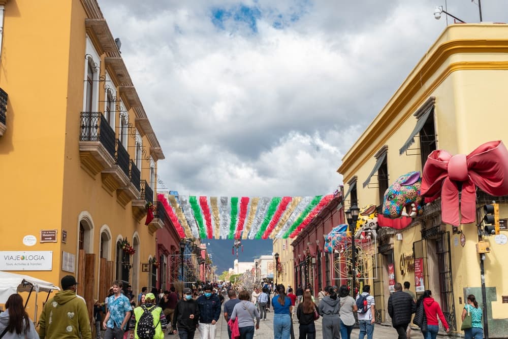 A vibrant scene in Oaxaca, Mexico