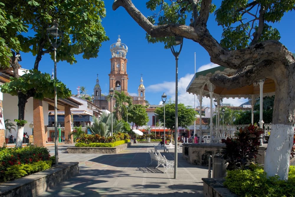 View of Parroquia de Guadalupe in Puerto Vallarta, Mexico