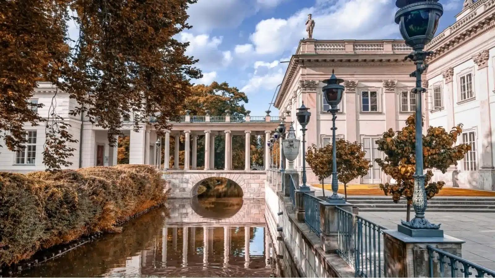 Palace on the Isle in Łazienki Park, Warsaw, in autumn