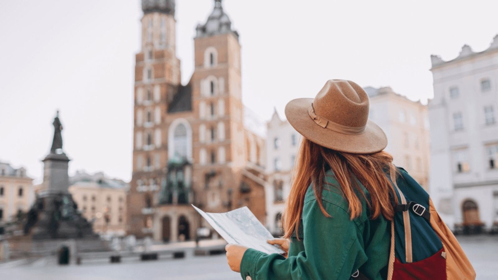 A woman sightseeing.
