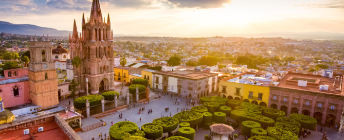 drone shot of san miguel de allende