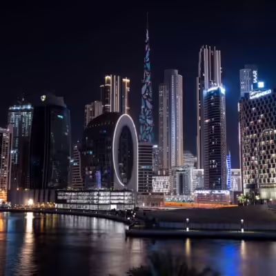 Skyline of Dubai UAE at night