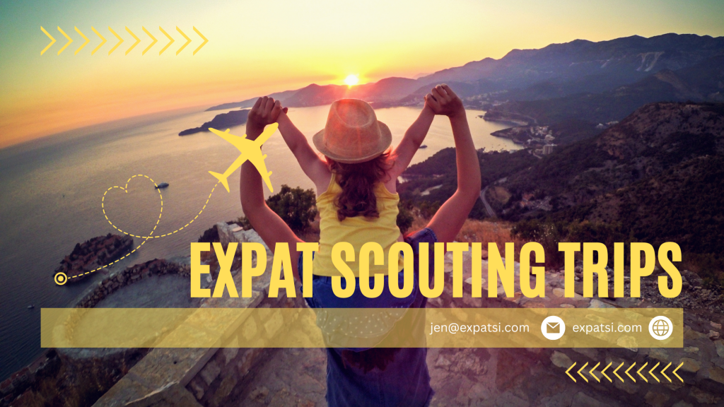 Little girl and her dad visiting a new country