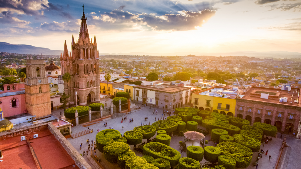 drone shot of san miguel de allende